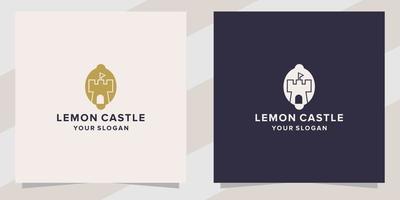 lemon castle logo template vector