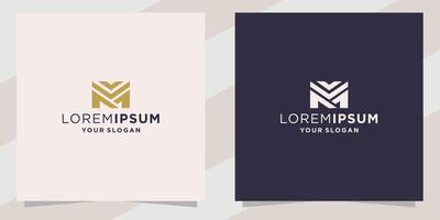 lettter vm mv logo template vector