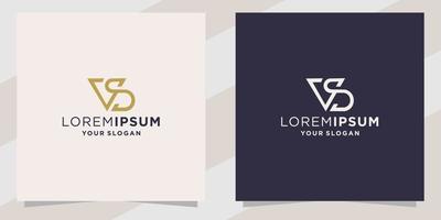 lettter vs sv logo template vector