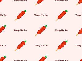 Tang hu Lu cartoon character seamless pattern on pink background. vector