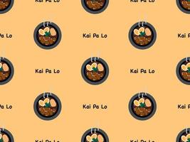 Kai pa lo cartoon character seamless pattern on orange background. vector