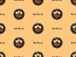 Kai pa lo cartoon character seamless pattern on orange background. vector