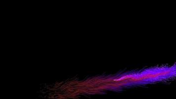 animação de fluxo de raia de partículas azuis roxas rosa
