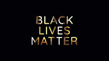 Black Lives Matter golden text with light effect