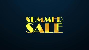 Summer Sale text word gold light animation