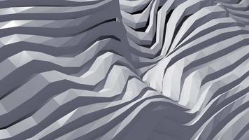 Abstract 3D chaos gray wave animation geometry wave