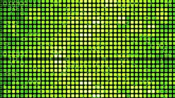 Binary digit flow lemon green square lights digital video