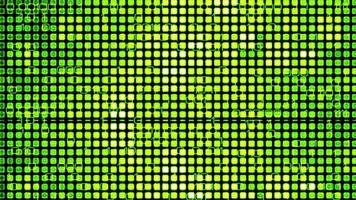 Binary digit flow lemon green square lights digital video