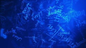 Blue Text of Innovation creative word cloud video