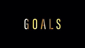 GOALS golden text banner loop animation video