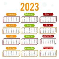 año nuevo calendario anual 2023 vector