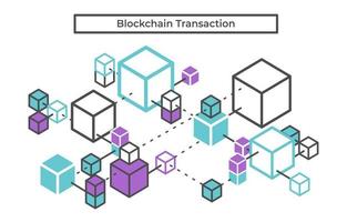 Blockchain technology illustration icon symbol vector