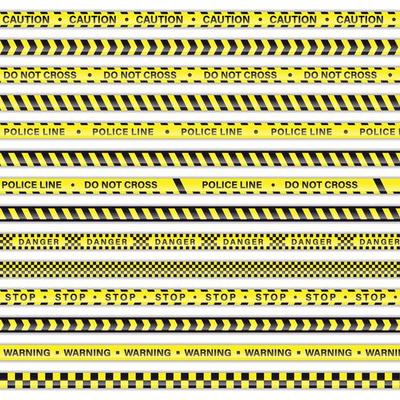 Police Line Yellow Tape. Caution, Do not Cross, Danger, Stop, Warning, Access Denied, Sanction, Banned