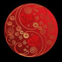 Abstract Ying yang symbol of love harmony and love balance