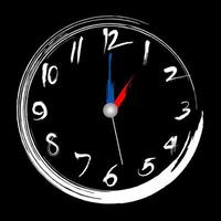 Brush stroke clock 1 o clock illustration painting brush design vector