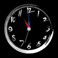 Brush stroke clock, 11 o'clock illustration painting brush design vector