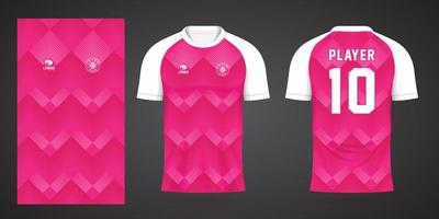 plantilla de diseño de deporte de camiseta de fútbol rosa vector