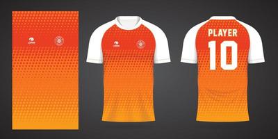 plantilla de diseño de deporte de camiseta de fútbol naranja vector