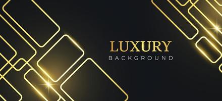 Modern abstract geometric on black background. Luxury template with golden shape suitable for web banner, invitation, greeting card, business card