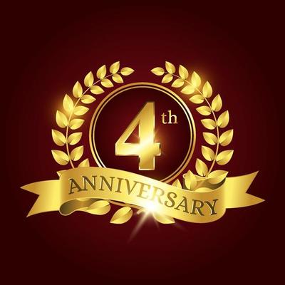 4th Anniversary Vector Art, Icons, and Graphics for Free Download