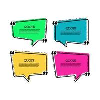 Quote box frame. Speech bubble templates set. Blank template quote text info design boxes quotation bubble blog quotes symbols. Creative vector banner illustration.