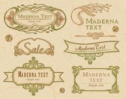 vector set calligraphic design elements and decoration, Premium Quality and Satisfaction Guarantee Label collection with in retro style in beige and green tones