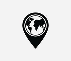 Pin map located icon vector logo design template