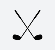 Stick golf icon vector logo design template