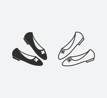 plantilla de diseño de logotipo de vector de icono de zapatos de mujer