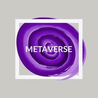 Vector illustration banner or post with watercolor and text metaverse. Illustration of an artistic element for your design