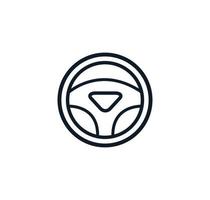 Steering wheel icon vector logo design template