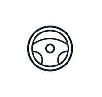 Steering wheel icon vector logo design template