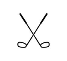 Stick golf icon vector logo design template