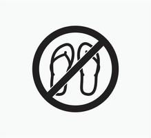 las chanclas están prohibidas icono vector logo plantilla