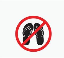 las chanclas están prohibidas icono vector logo plantilla