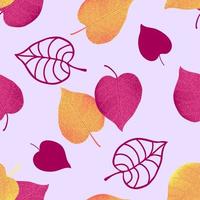 Vector seamless pattern from autumn leaves. Background for design, graphics, printing.