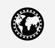 Globe and corona icon vector logo design template