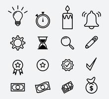 conjunto de iconos de luz y dinero plantilla de diseño de logotipo vectorial