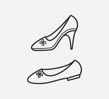 plantilla de diseño de logotipo de vector de icono de zapatos de mujer