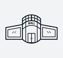 Building mall icon vector logo design template flat style trendy