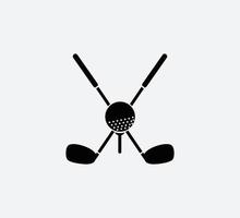 Stick golf icon vector logo design template