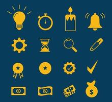 light and money icon set vector logo design template