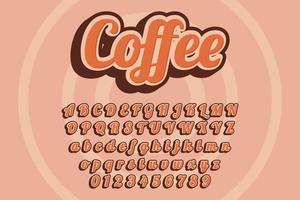 efecto de estilo de texto de café moderno vector