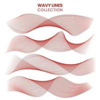 Set of wavy lines isolated on a white background vector