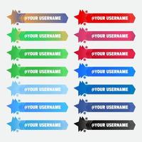 star effect social media lower third template set vector