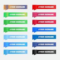 ribbon effect social media lower third template set vector