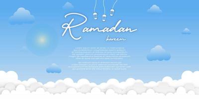 Gradation cloudy ramadan sky vector