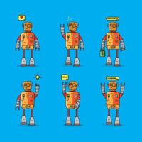 paquete vectorial de varias expresiones de error de robot lindo, perfecto para ilustración y animación vector