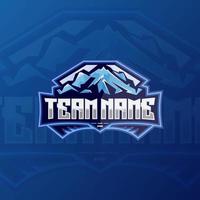 genial logotipo de esport de montaña azul nevado, perfecto para el equipo o el logotipo personal vector