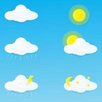 Bundle of various types of weather with painting effects, perfect for illustration and animation vector